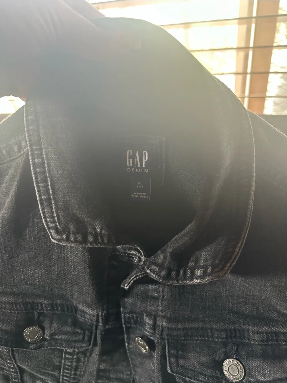 GAP Black Washed Denim Jacket